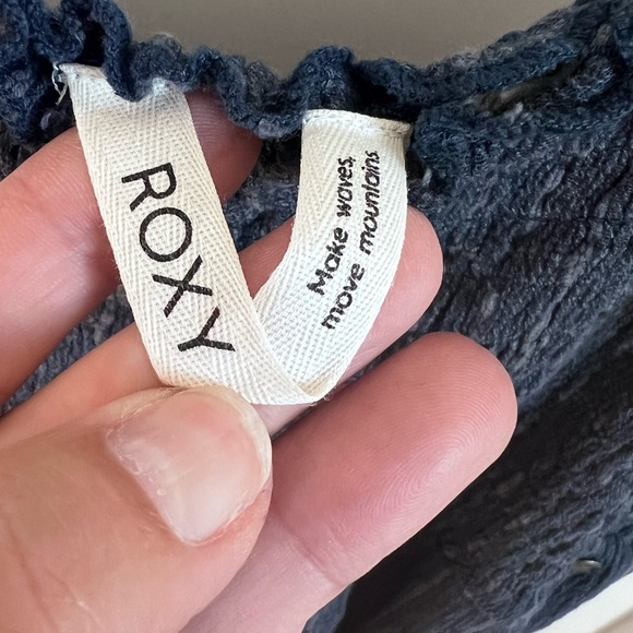 🪅Roxy Adventure Bound Woven Blue Pinstripe Gauzy Tank Jumpsuit - Picture 10 of 11